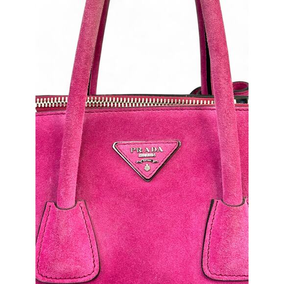 Prada Vintage Scamosciato Suede Twin Pocket Saffiano Tote Bag - Picture 2 of 16